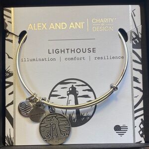 Alex and Ani Silver Lighthouse Charm Bangle